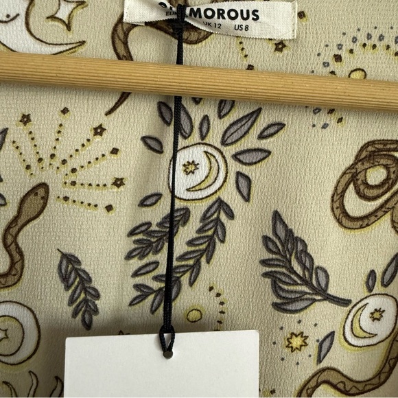 Sun, Snake, Moon & Stars Midi Dress Size 8 NWT - Picture 6 of 7